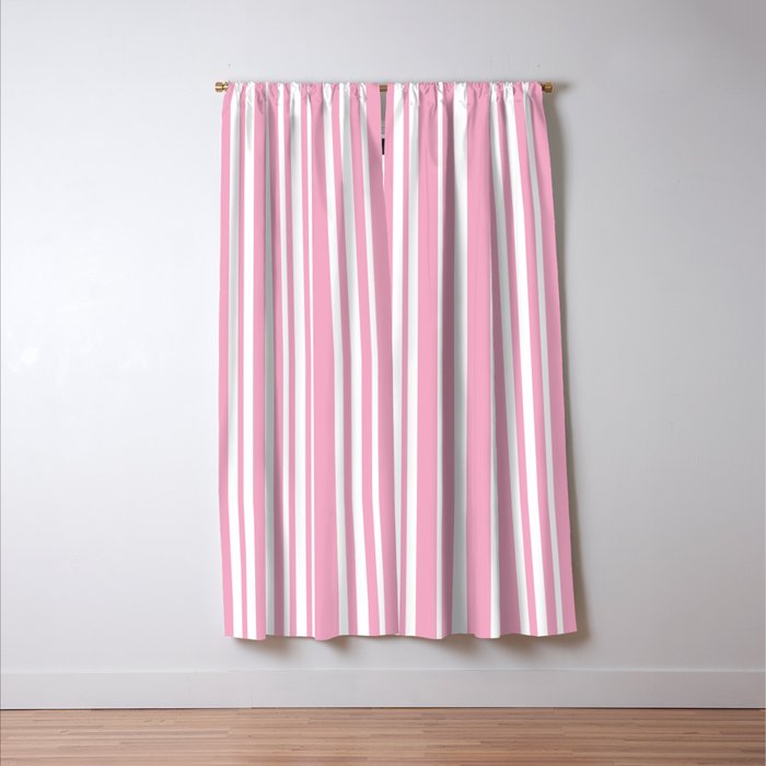 Classic Stripes XXXI - Pastel Pink  Window Curtain Gallery Image 3