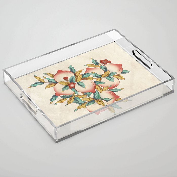 Peaches : Minhwa-Korean traditional/folk art Journal Acrylic Tray Gallery Image 1
