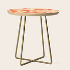 Tangerine Liquid Swirl Retro Abstract Pattern Side Table Gallery Image 1