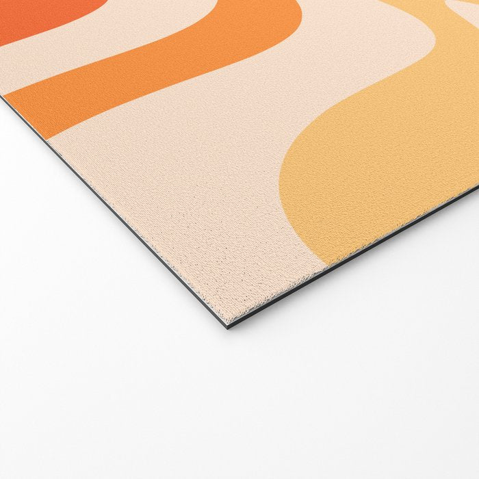 Tangerine Liquid Swirl Retro Abstract Pattern Welcome Mat Gallery Image 2