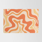 Tangerine Liquid Swirl Retro Abstract Pattern Rug Gallery Image 2