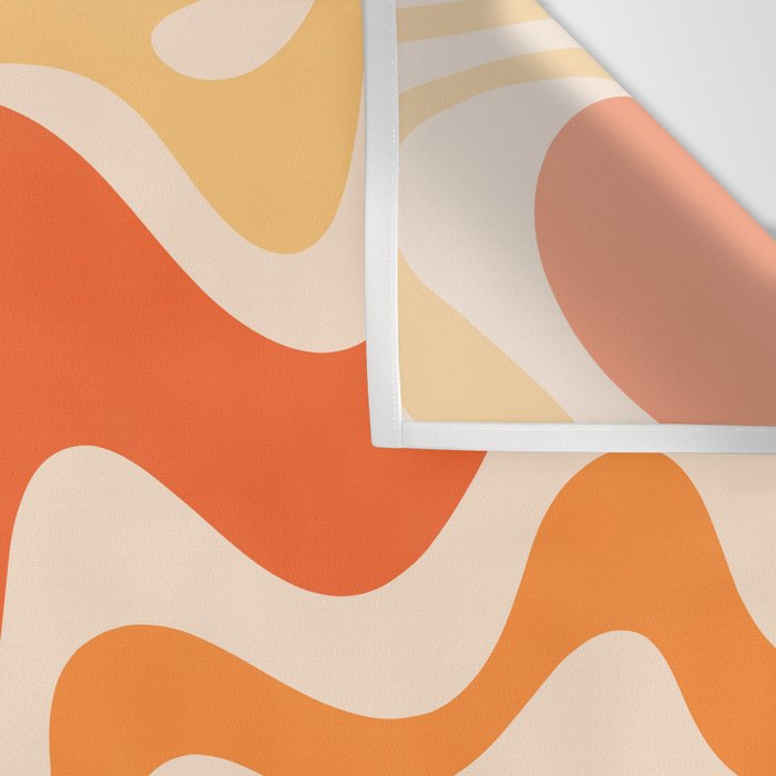 Tangerine Liquid Swirl Retro Abstract Pattern Wall Tapestry Gallery Image 3