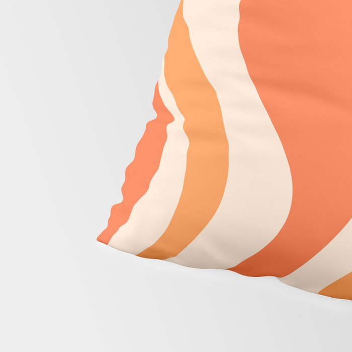Tangerine Liquid Swirl Retro Abstract Pattern Pillow Sham Gallery Image 4