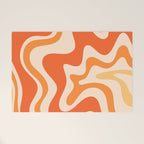 Tangerine Liquid Swirl Retro Abstract Pattern Welcome Mat Gallery Image 1