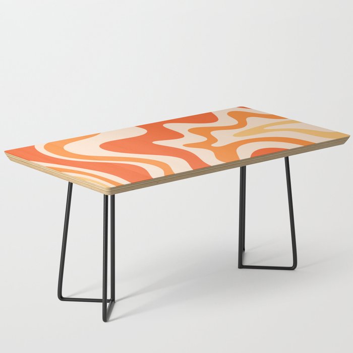 Tangerine Liquid Swirl Retro Abstract Pattern Coffee Table Gallery Image 1