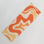 Tangerine Liquid Swirl Retro Abstract Pattern Yoga Mat Gallery Image 1