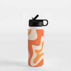 Tangerine Liquid Swirl Retro Abstract Pattern Water Bottle Gallery Image 1