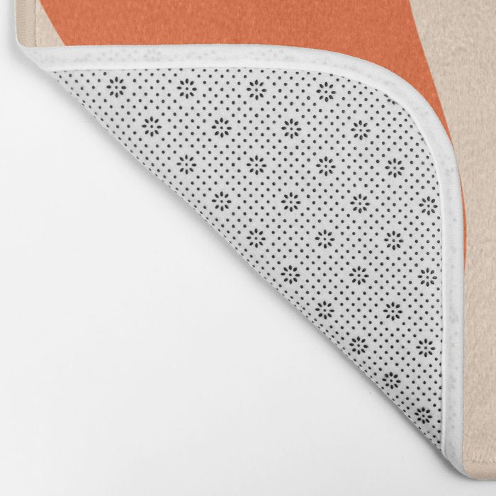 Tangerine Liquid Swirl Retro Abstract Pattern Bath Mat Gallery Image 2