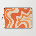 Tangerine Liquid Swirl Retro Abstract Pattern Laptop Sleeve Gallery Image 1