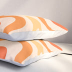 Tangerine Liquid Swirl Retro Abstract Pattern Pillow Sham Gallery Image 3