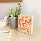 Tangerine Liquid Swirl Retro Abstract Pattern Mini Art Print Gallery Image 2
