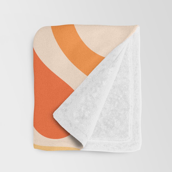 Tangerine Liquid Swirl Retro Abstract Pattern Throw Blanket Gallery Image 3