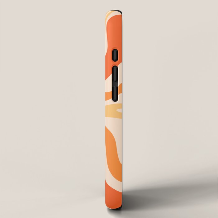 Tangerine Liquid Swirl Retro Abstract Pattern iPhone Case Gallery Image 2