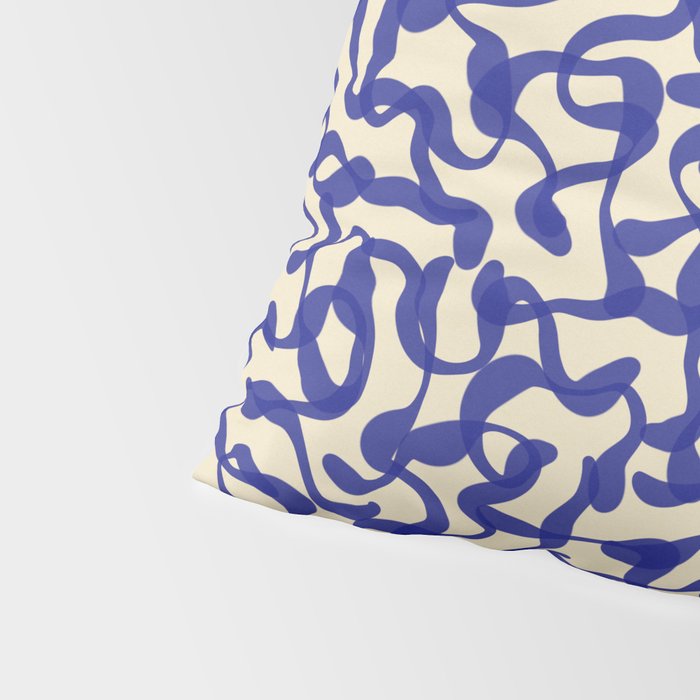 Playful strokes #2 / Blue on Beige Pillow Sham Gallery Image 4