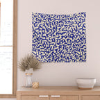 Playful strokes #2 / Blue on Beige Wall Tapestry Gallery Image 2
