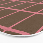 Flamingo Plume Grid Pattern Bath Mat Gallery Image 3