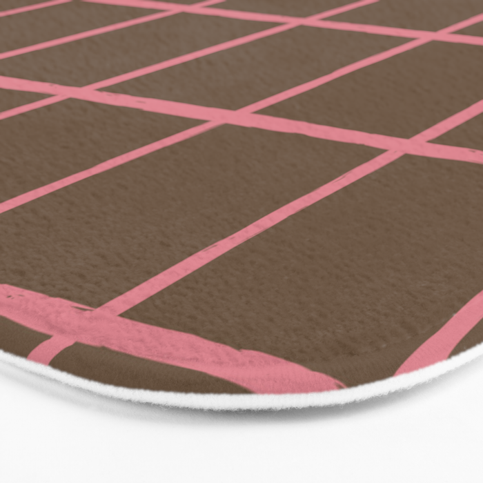 Flamingo Plume Grid Pattern Bath Mat Gallery Image 3