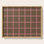 Flamingo Plume Grid Pattern Serving Tray Gallery Image 1