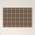 Flamingo Plume Grid Pattern Welcome Mat Gallery Image 1