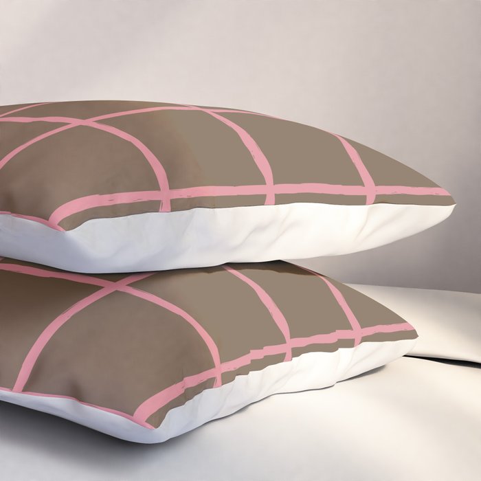 Flamingo Plume Grid Pattern Pillow Sham Gallery Image 3