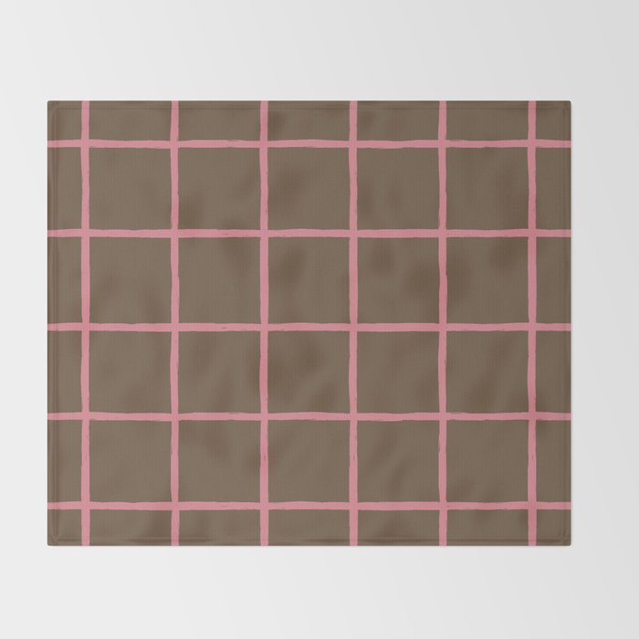 Flamingo Plume Grid Pattern Throw Blanket Gallery Image 2