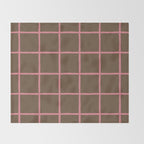 Flamingo Plume Grid Pattern Throw Blanket Gallery Image 2