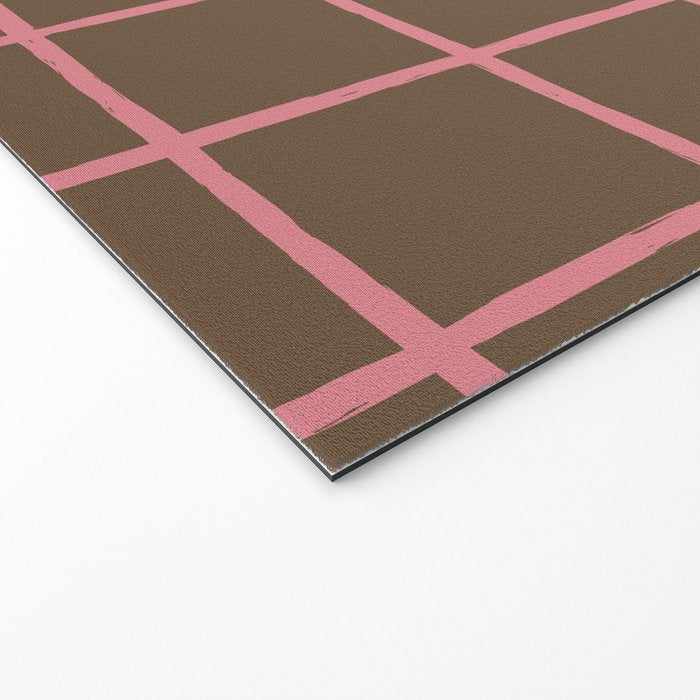 Flamingo Plume Grid Pattern Welcome Mat Gallery Image 2