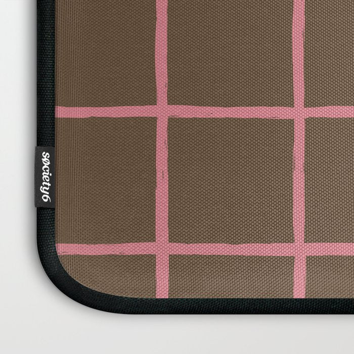 Flamingo Plume Grid Pattern Laptop Sleeve Gallery Image 3