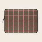Flamingo Plume Grid Pattern Laptop Sleeve Gallery Image 1