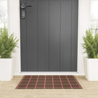 Flamingo Plume Grid Pattern Welcome Mat Gallery Image 3