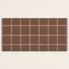 Flamingo Plume Grid Pattern Desk Mat Gallery Image 3