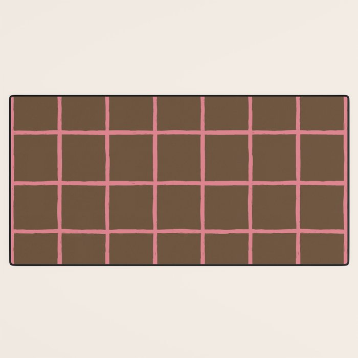 Flamingo Plume Grid Pattern Desk Mat Gallery Image 3