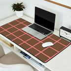 Flamingo Plume Grid Pattern Desk Mat Gallery Image 2