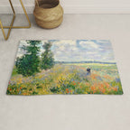 Poppy Fields near Argenteuil by Claude Monet Rug Gallery Image 1