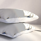 Floral Garden, White, Navy, Grey Pillow Sham Gallery Image 3