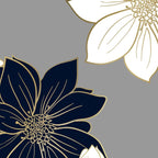 Floral Garden, White, Navy, Grey Coffee Mug Gallery Image 2