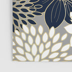 Floral Garden, White, Navy, Grey Poster Gallery Image 3
