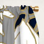 Floral Garden, White, Navy, Grey Window Curtain Gallery Image 2