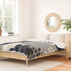 Floral Garden, White, Navy, Grey Duvet Cover Gallery Image 2