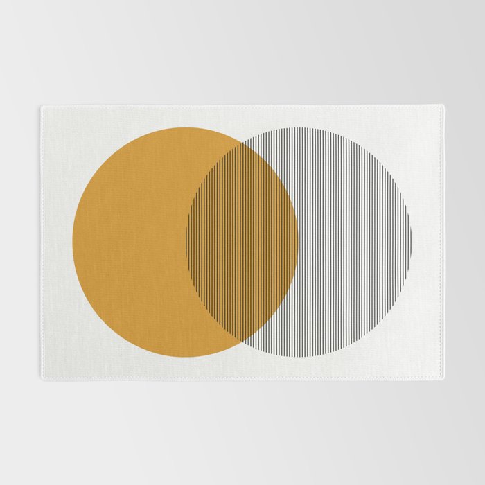 Mid Century Modern Shapes and Lines in Yellow Rug Gallery Image 2