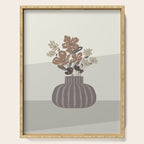 Wildflower bouquet in vase illustration - pantone brown mocha mousse Serving Tray Gallery Image 1