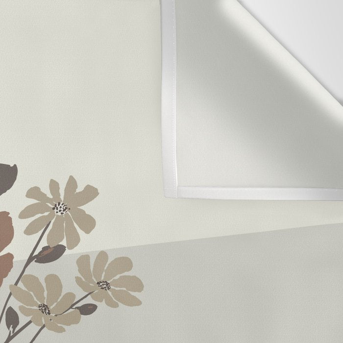 Wildflower bouquet in vase illustration - pantone brown mocha mousse Wall Tapestry Gallery Image 3