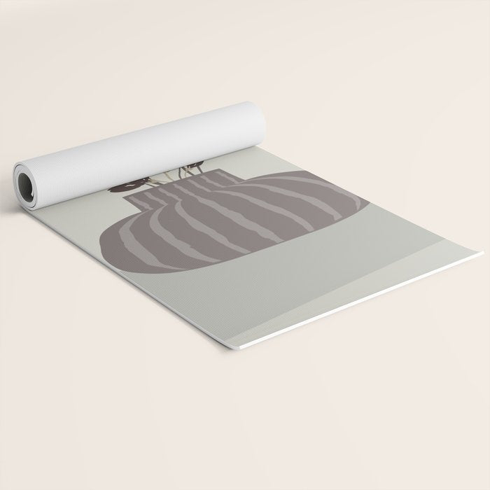 Wildflower bouquet in vase illustration - pantone brown mocha mousse Yoga Mat Gallery Image 2