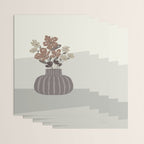 Wildflower bouquet in vase illustration - pantone brown mocha mousse Wrapping Paper Gallery Image 3