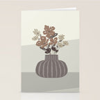 Wildflower bouquet in vase illustration - pantone brown mocha mousse Stationery Card Gallery Image 2