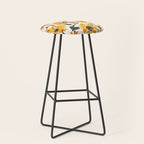 Sunflower Watercolor - Yellow & Black Palette Stool Gallery Image 1