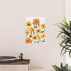 Sunflower Watercolor - Yellow & Black Palette Poster Gallery Image 2