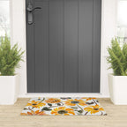 Sunflower Watercolor - Yellow & Black Palette Welcome Mat Gallery Image 3