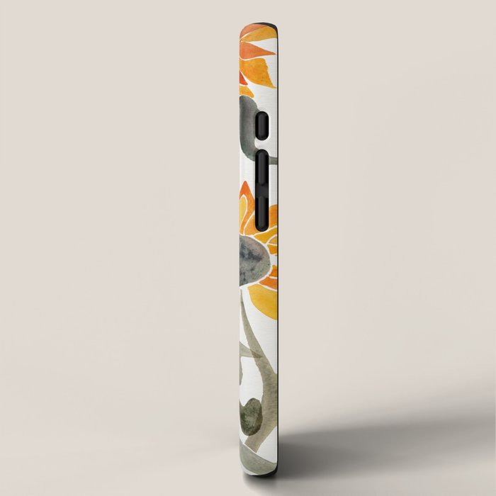 Sunflower Watercolor - Yellow & Black Palette iPhone Case Gallery Image 2