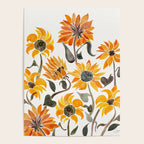 Sunflower Watercolor - Yellow & Black Palette Poster Gallery Image 4